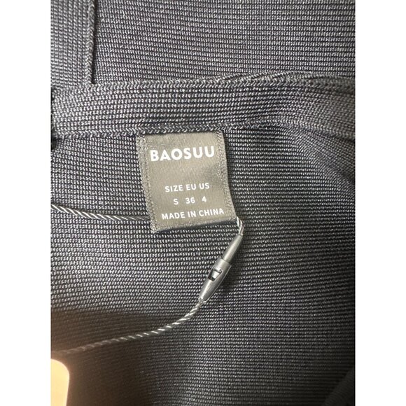 Baosuu Black Off-Shoulder Midi Dress Womens Size S Evening Dinner Party - Picture 4 of 9